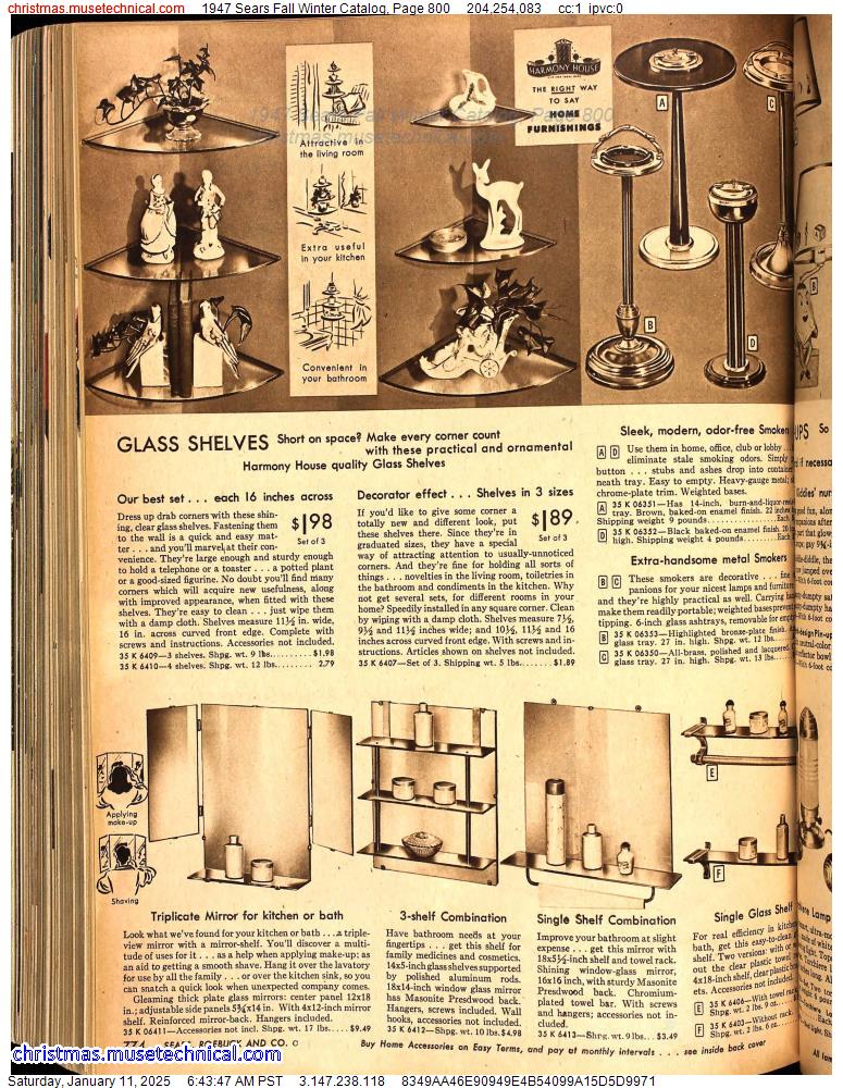 1947 Sears Fall Winter Catalog, Page 800