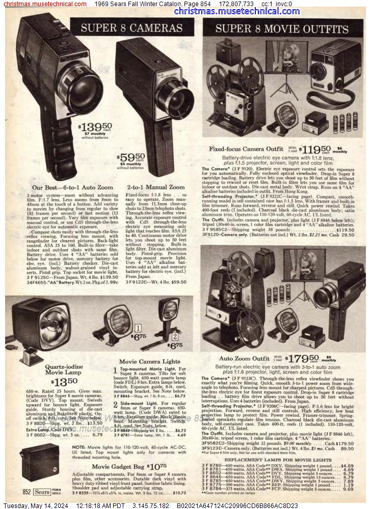 1969 Sears Fall Winter Catalog, Page 854
