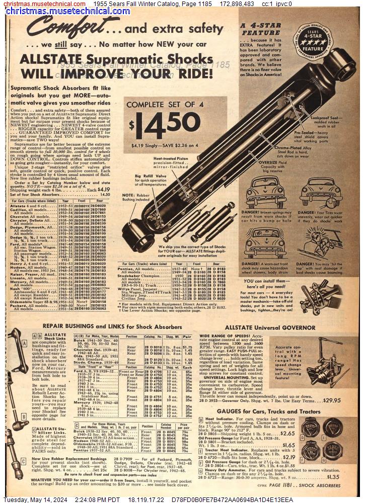 1955 Sears Fall Winter Catalog, Page 1185