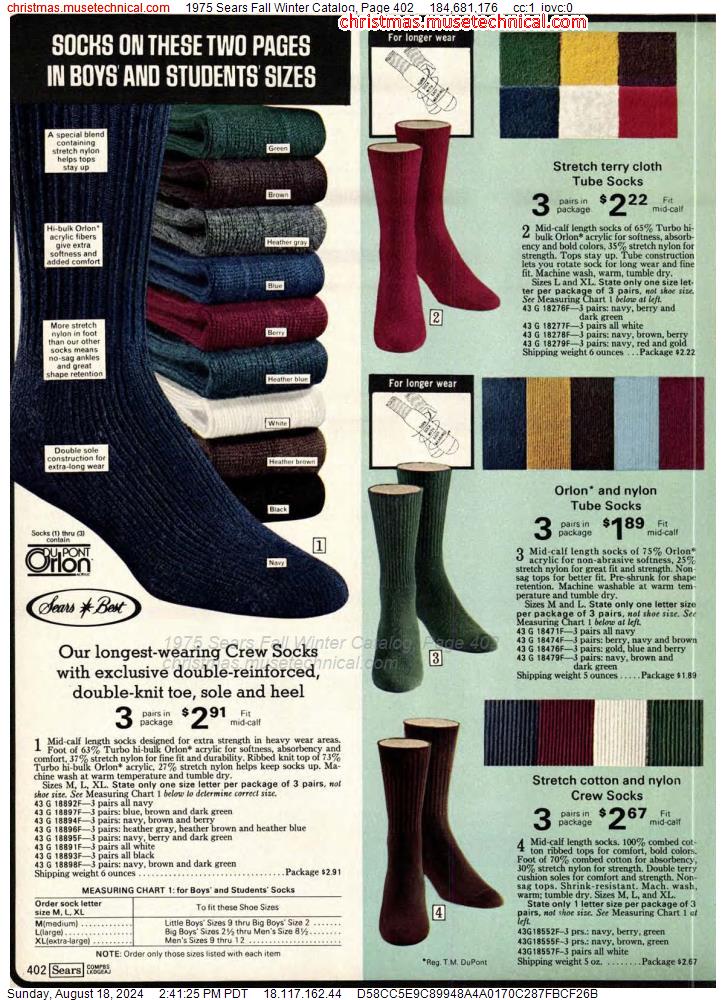 1975 Sears Fall Winter Catalog, Page 402