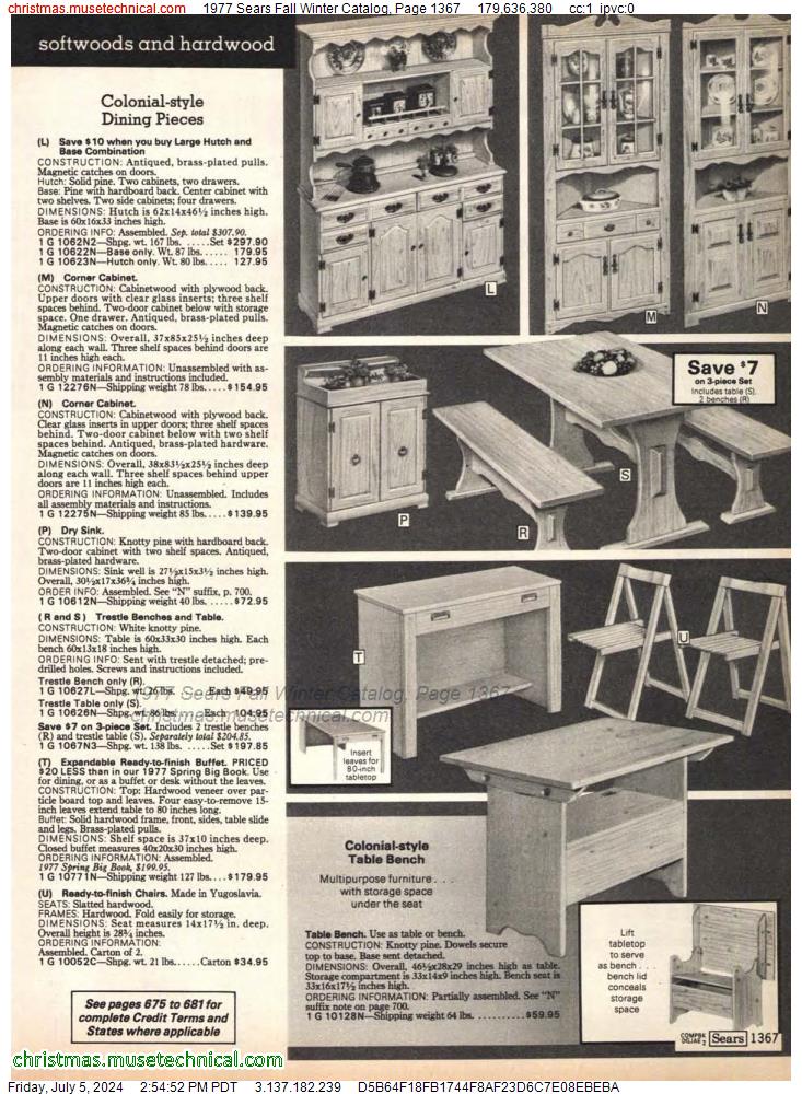 1977 Sears Fall Winter Catalog, Page 1367
