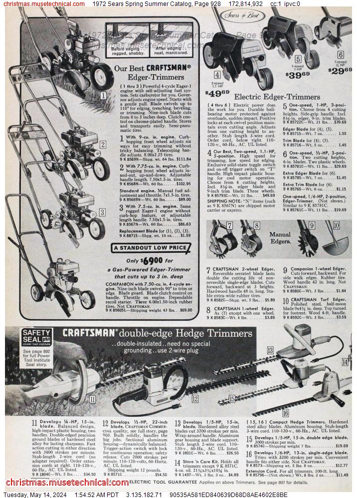 1972 Sears Spring Summer Catalog, Page 928