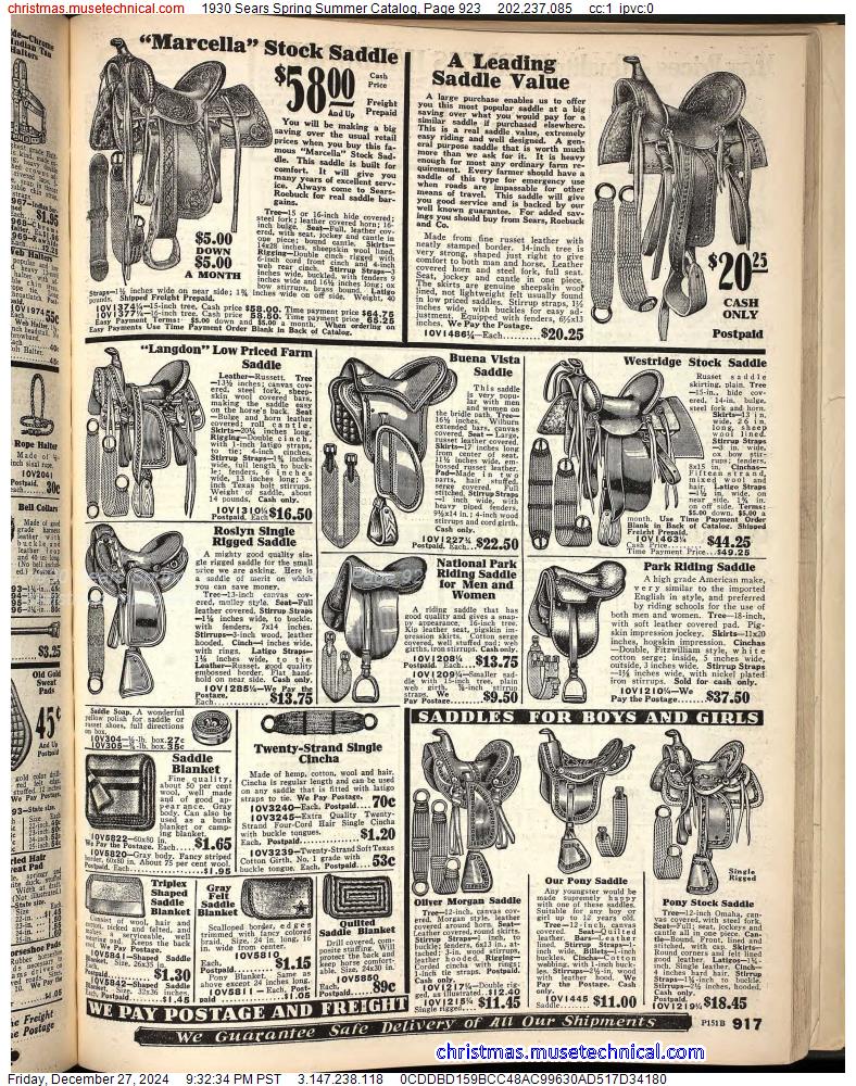 1930 Sears Spring Summer Catalog, Page 923