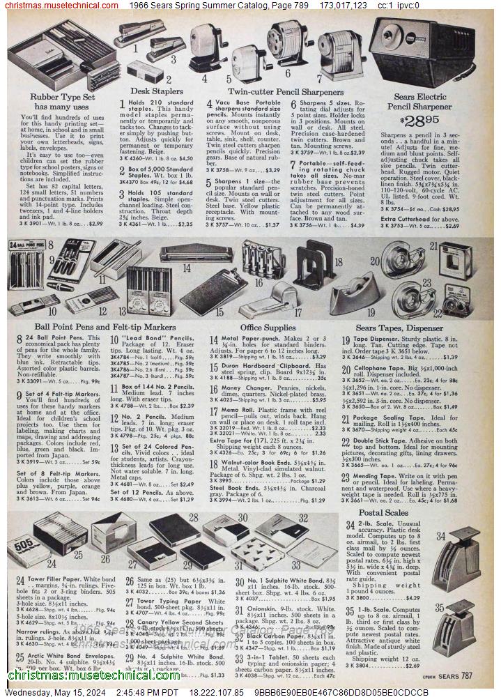 1966 Sears Spring Summer Catalog, Page 789
