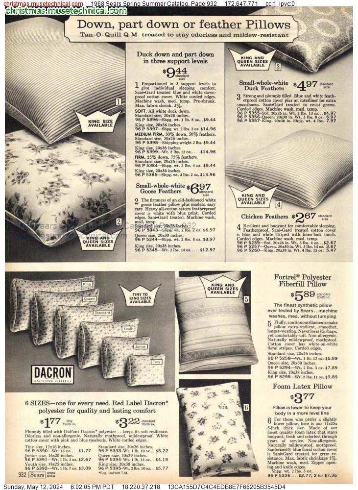 1968 Sears Spring Summer Catalog, Page 932