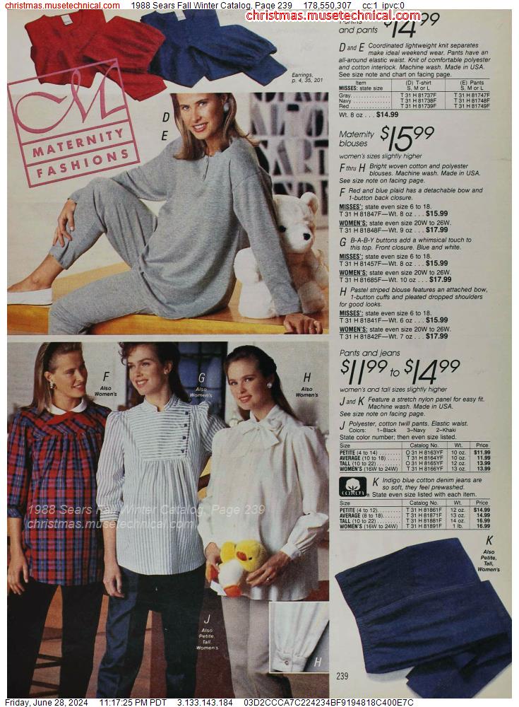 1988 Sears Fall Winter Catalog, Page 239