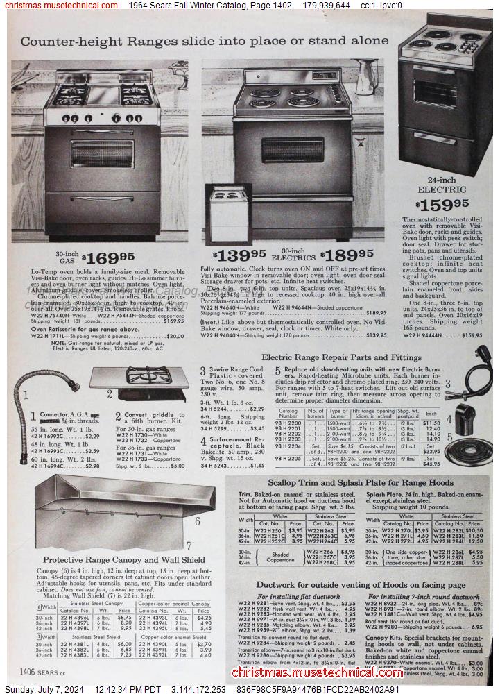 1964 Sears Fall Winter Catalog, Page 1402