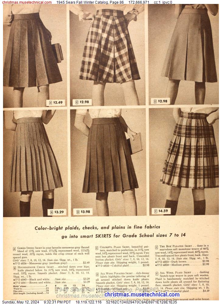1945 Sears Fall Winter Catalog, Page 86