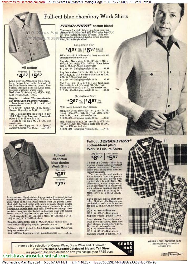 1975 Sears Fall Winter Catalog, Page 623