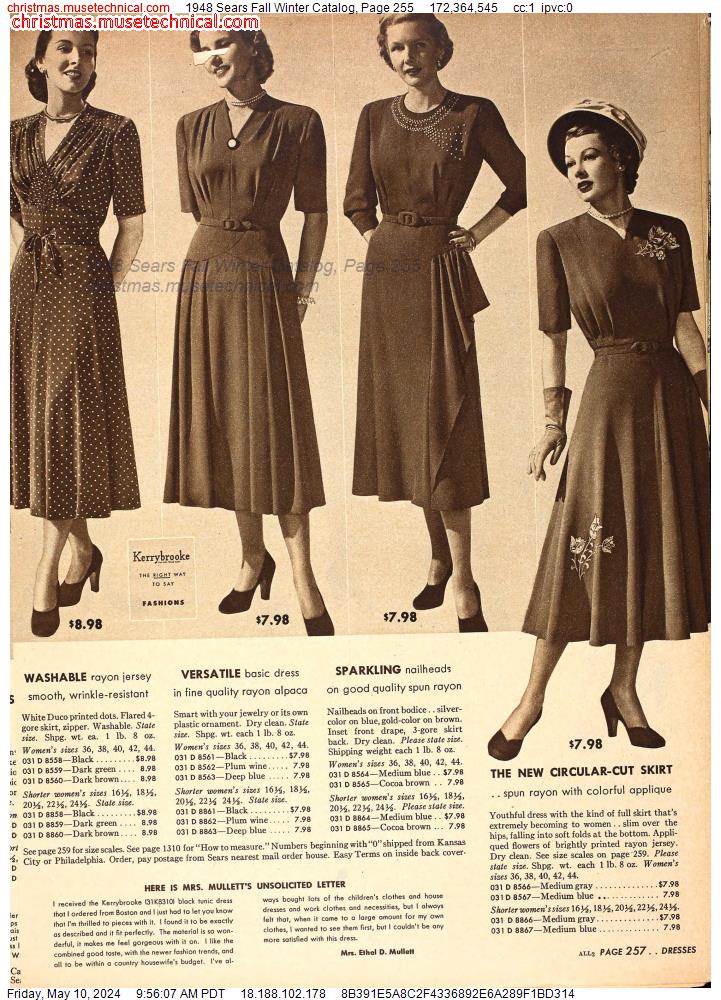 1948 Sears Fall Winter Catalog, Page 255