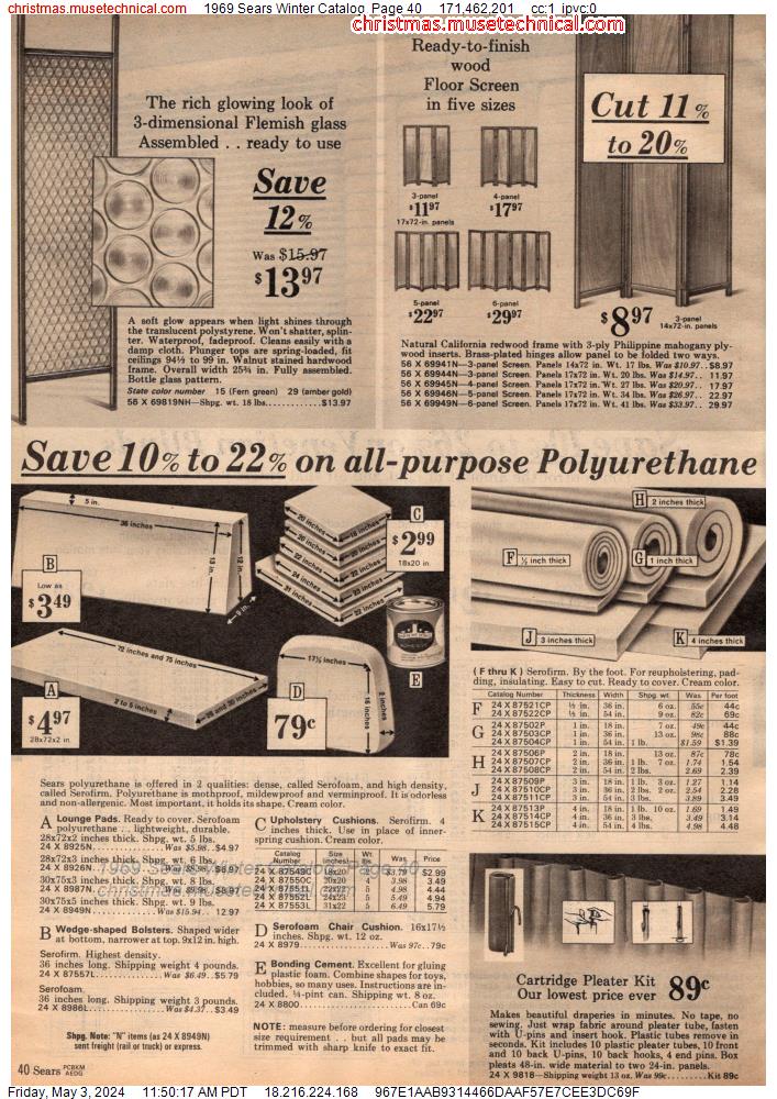 1969 Sears Winter Catalog, Page 40
