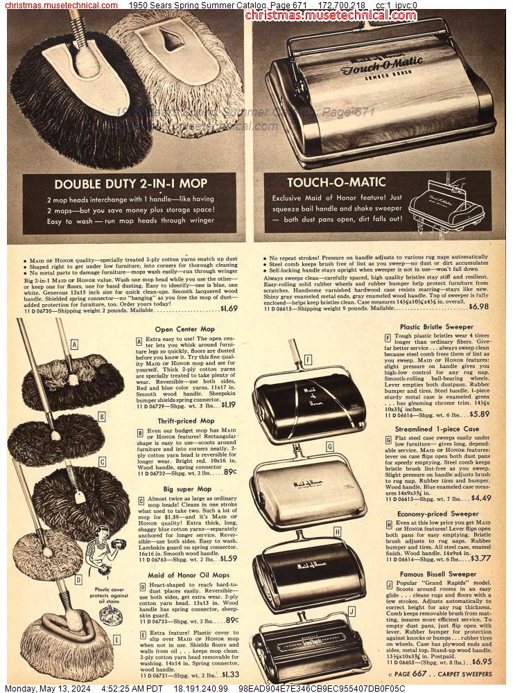 1950 Sears Spring Summer Catalog, Page 671