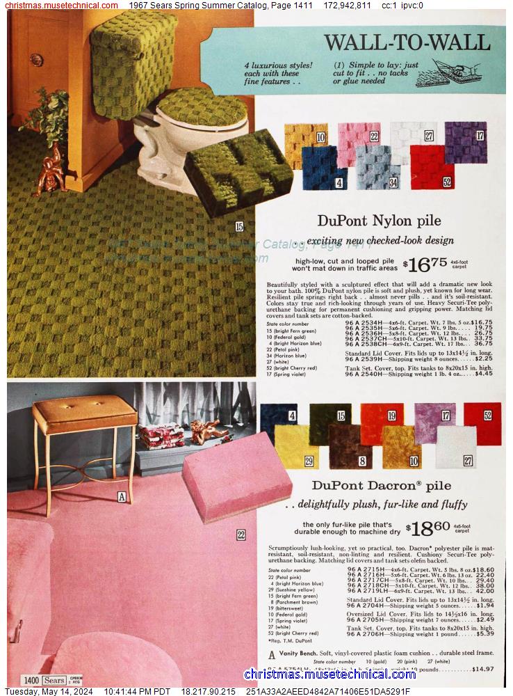 1967 Sears Spring Summer Catalog, Page 1411