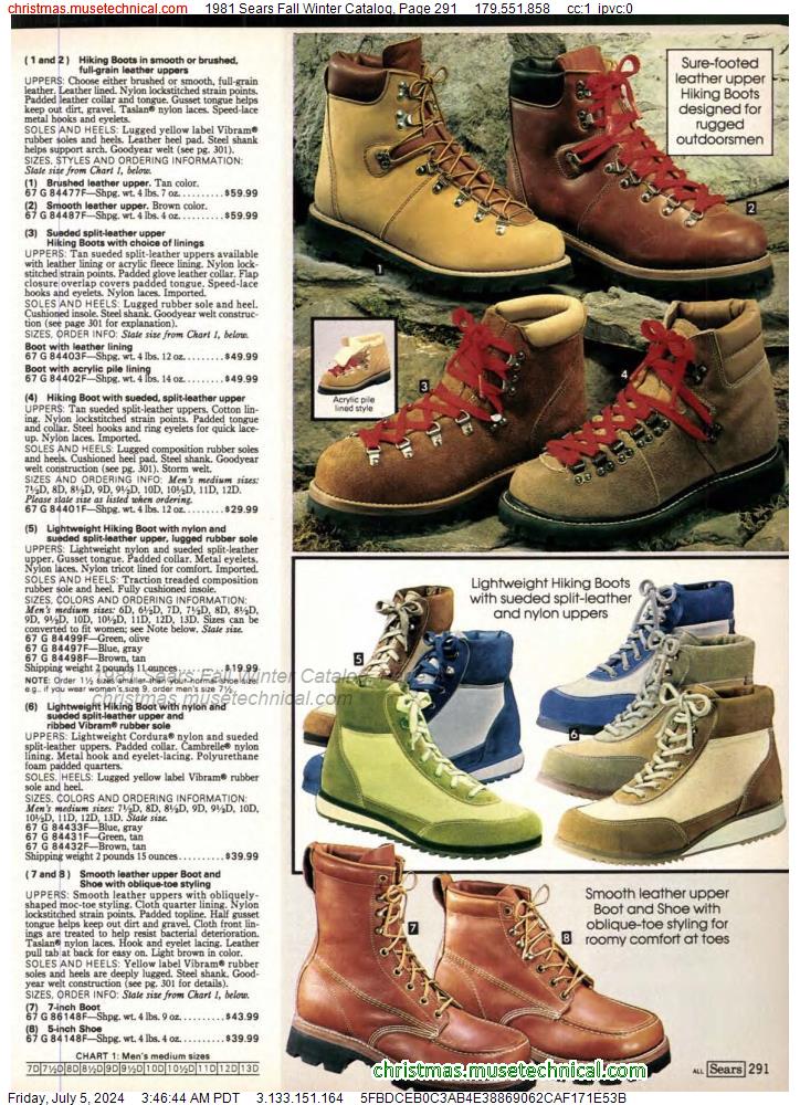 1981 Sears Fall Winter Catalog, Page 291
