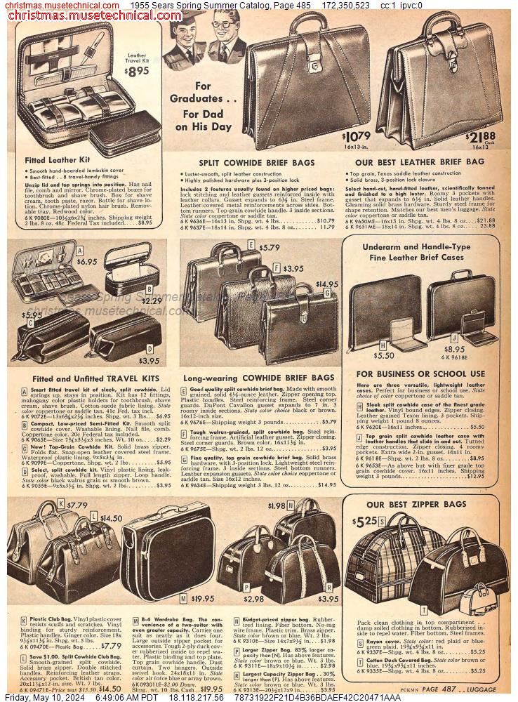 1955 Sears Spring Summer Catalog, Page 485