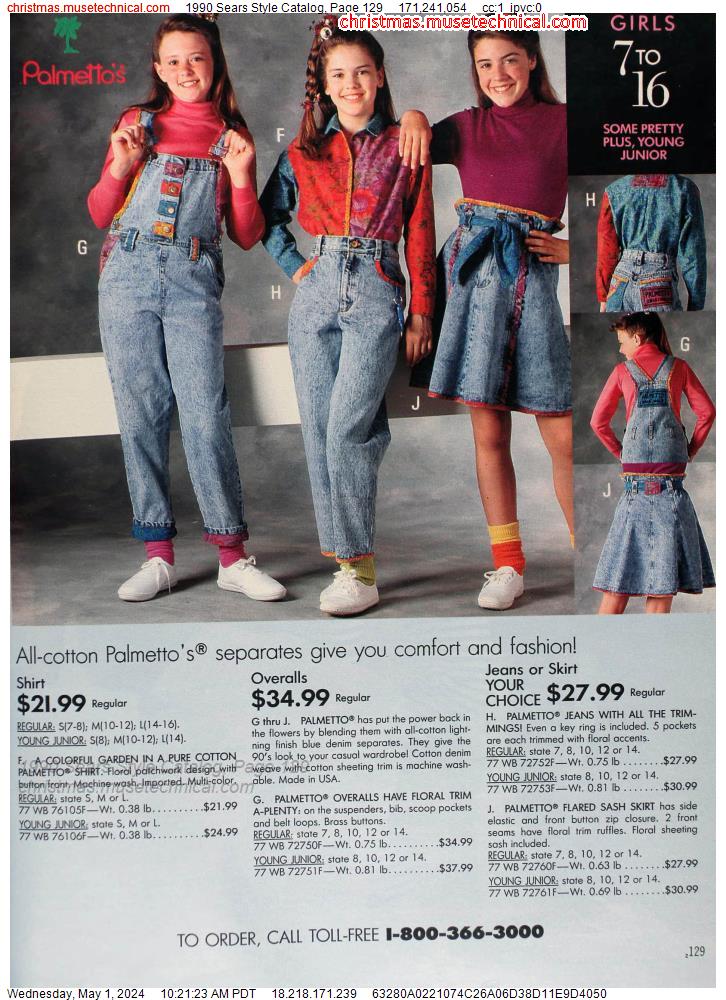 1990 Sears Style Catalog, Page 129