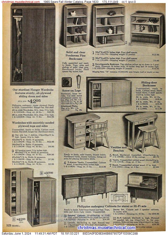 1965 Sears Fall Winter Catalog, Page 1633