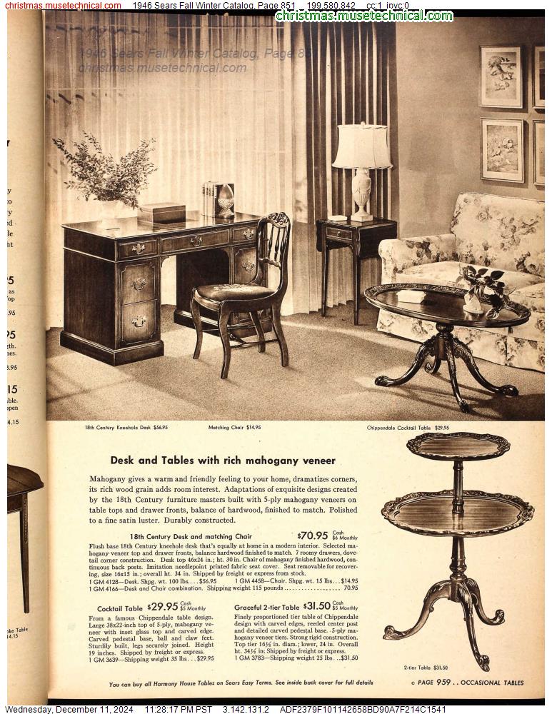 1946 Sears Fall Winter Catalog, Page 851