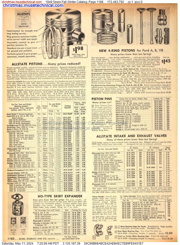 1949 Sears Fall Winter Catalog, Page 1186
