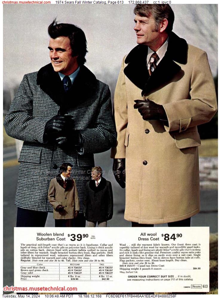 1974 Sears Fall Winter Catalog, Page 613