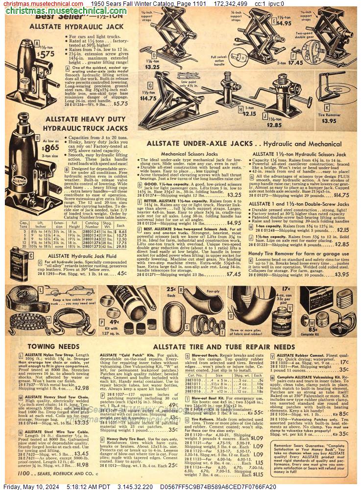 1950 Sears Fall Winter Catalog, Page 1101
