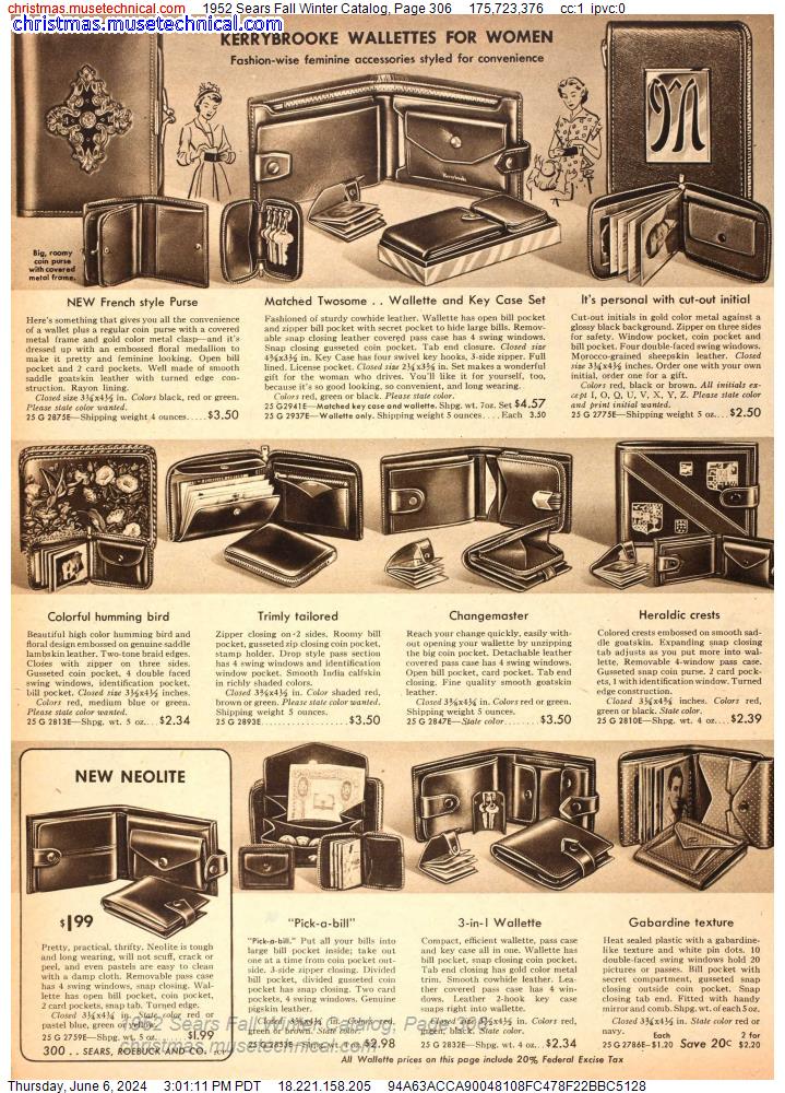 1952 Sears Fall Winter Catalog, Page 306