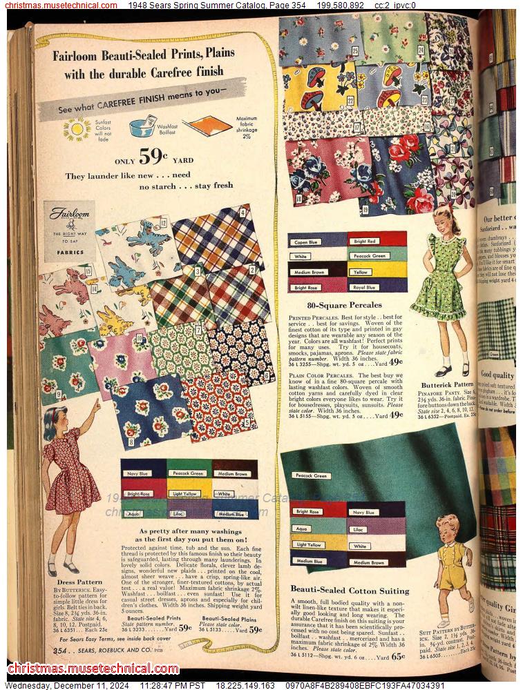 1948 Sears Spring Summer Catalog, Page 354