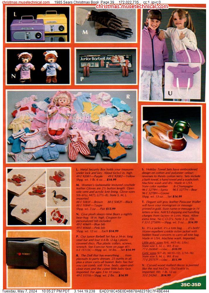 1985 Sears Christmas Book, Page 39