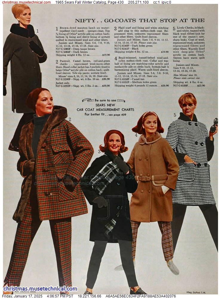 1965 Sears Fall Winter Catalog, Page 430