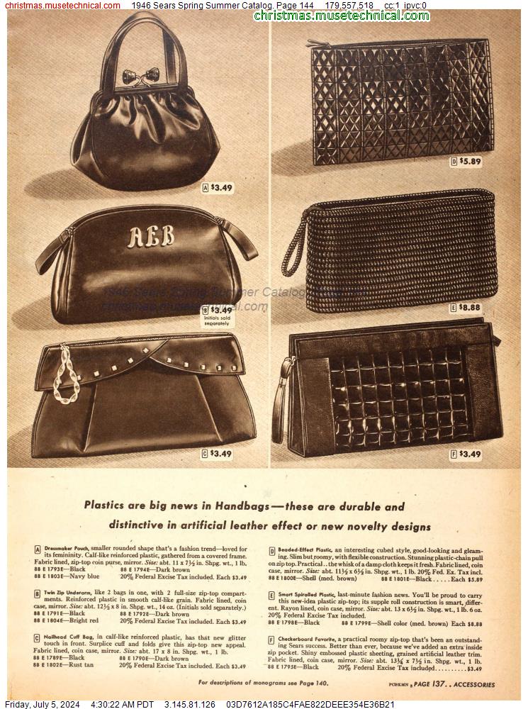 1946 Sears Spring Summer Catalog, Page 144