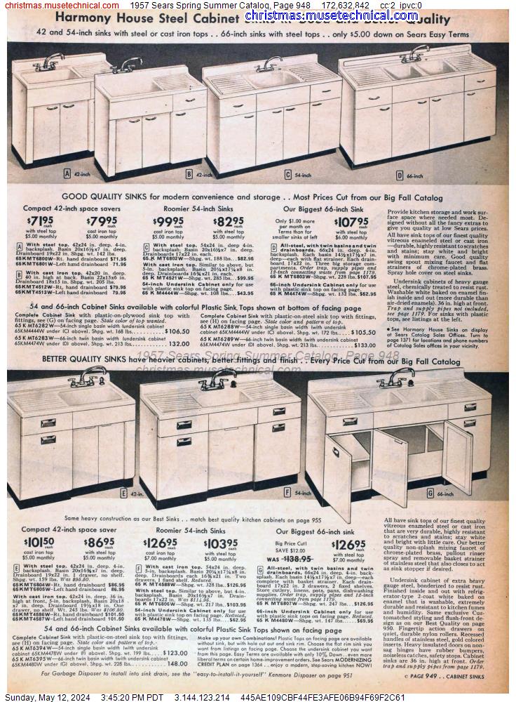 1957 Sears Spring Summer Catalog, Page 948