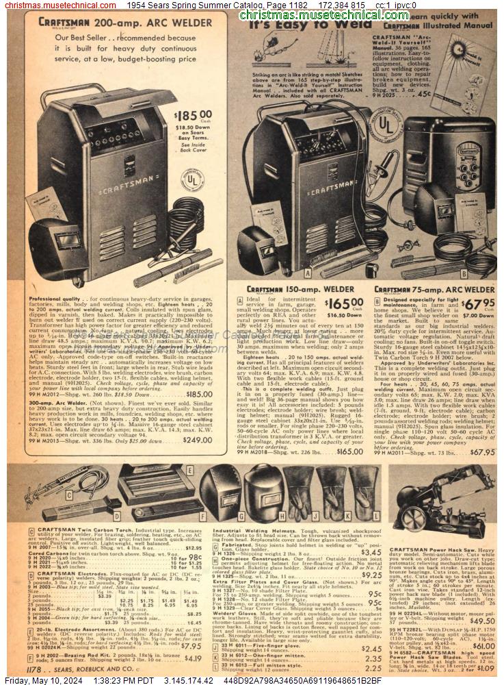 1954 Sears Spring Summer Catalog, Page 1182