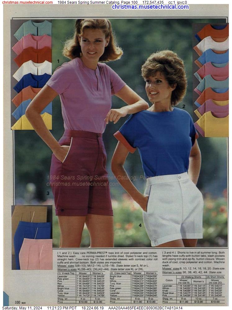 1984 Sears Spring Summer Catalog, Page 100