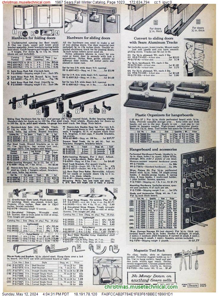 1967 Sears Fall Winter Catalog, Page 1023