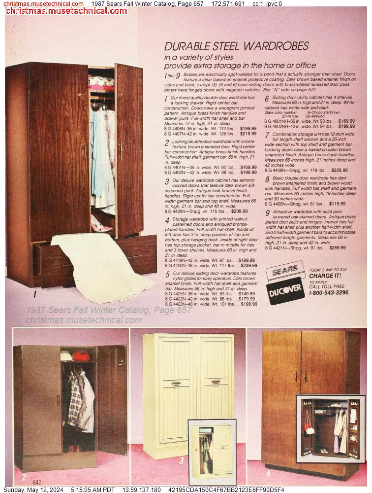 1987 Sears Fall Winter Catalog, Page 657