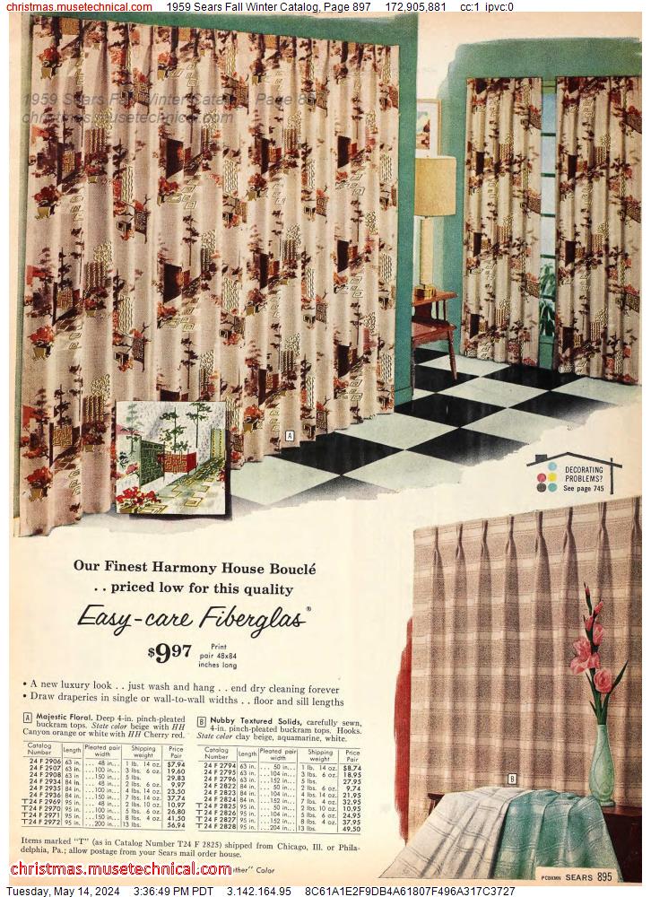 1959 Sears Fall Winter Catalog, Page 897