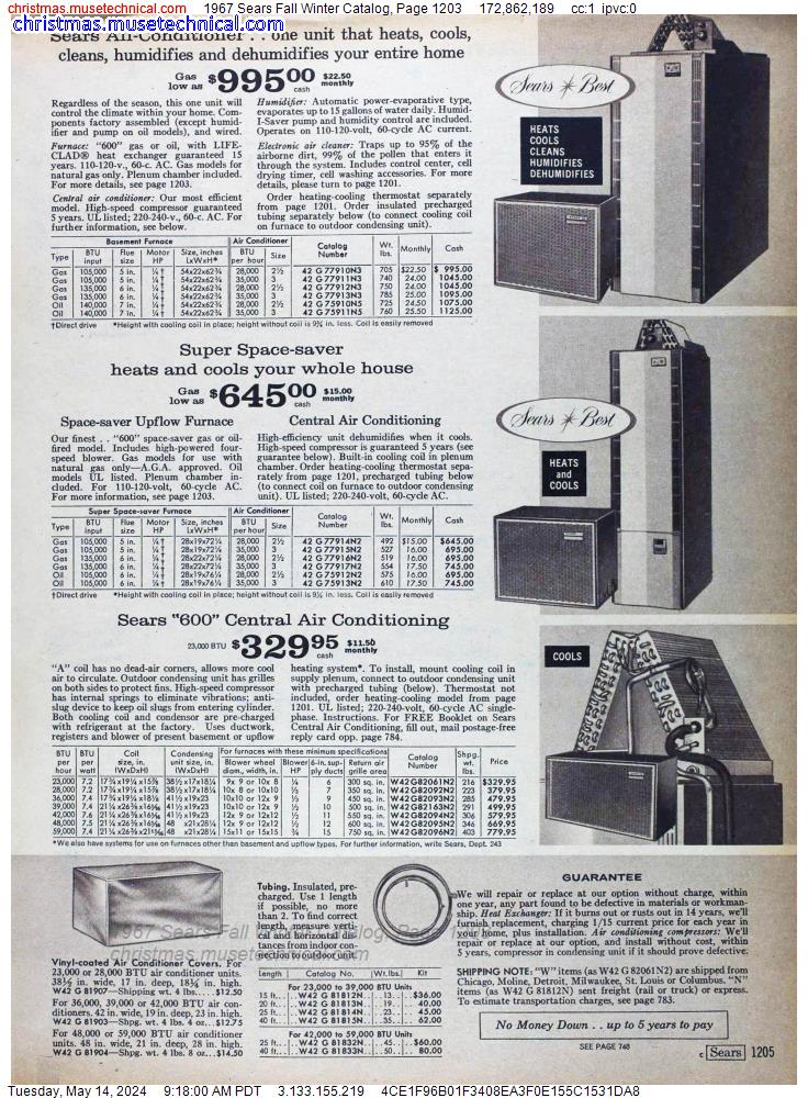 1967 Sears Fall Winter Catalog, Page 1203