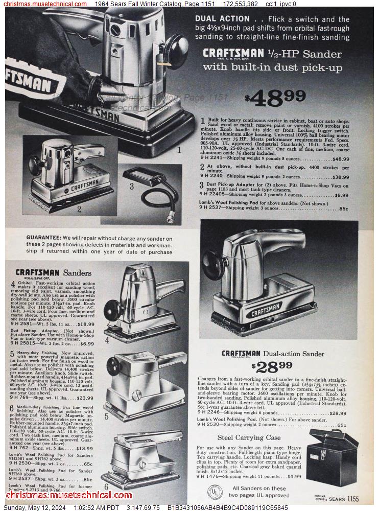 1964 Sears Fall Winter Catalog, Page 1151