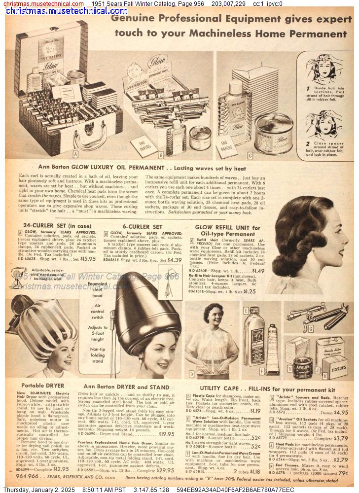 1951 Sears Fall Winter Catalog, Page 956