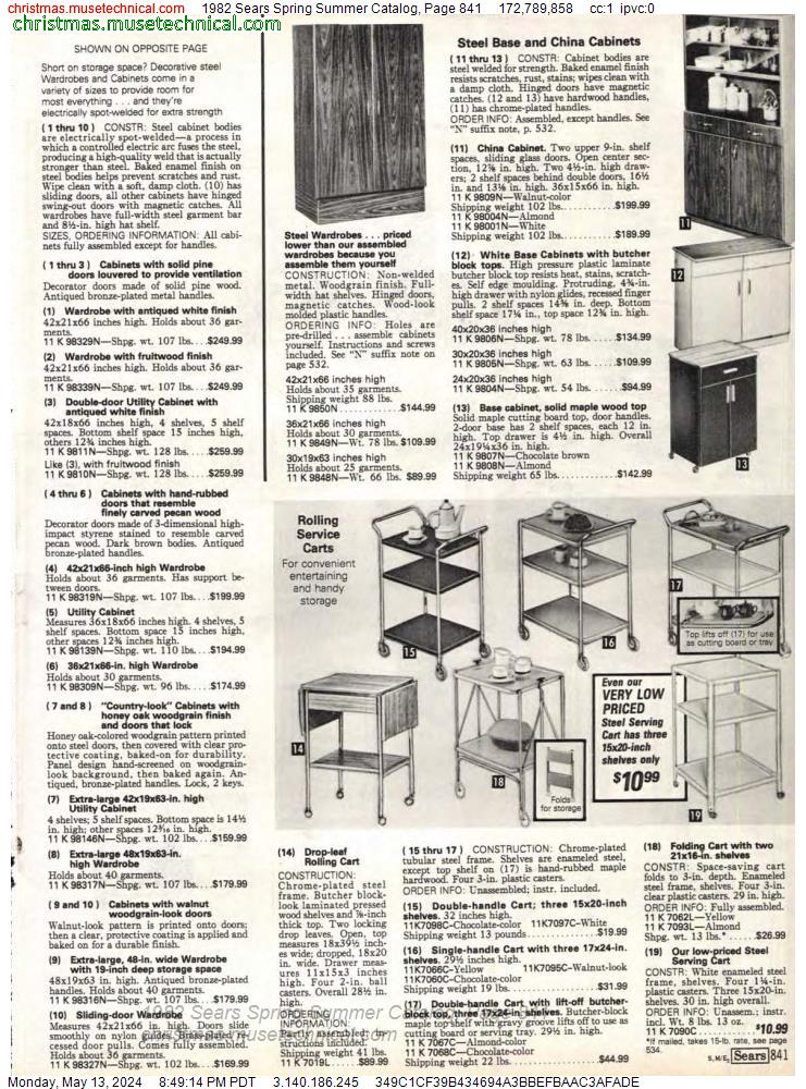 1982 Sears Spring Summer Catalog, Page 841