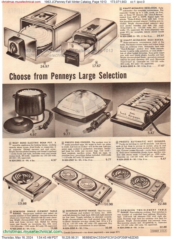 1963 JCPenney Fall Winter Catalog, Page 1013