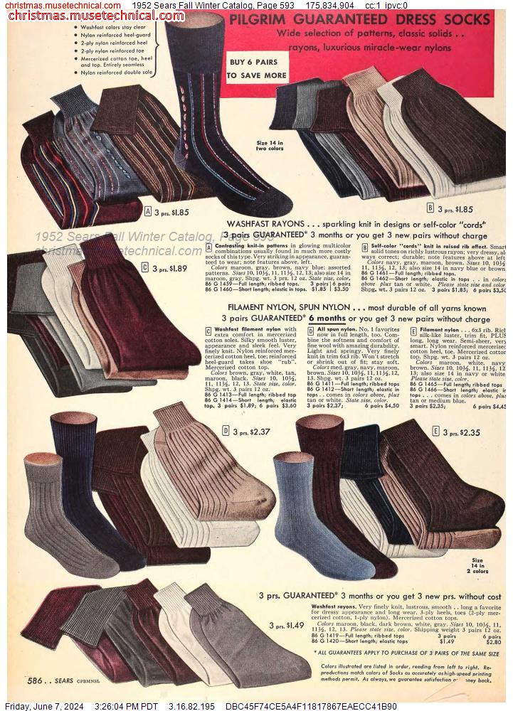 1952 Sears Fall Winter Catalog, Page 593