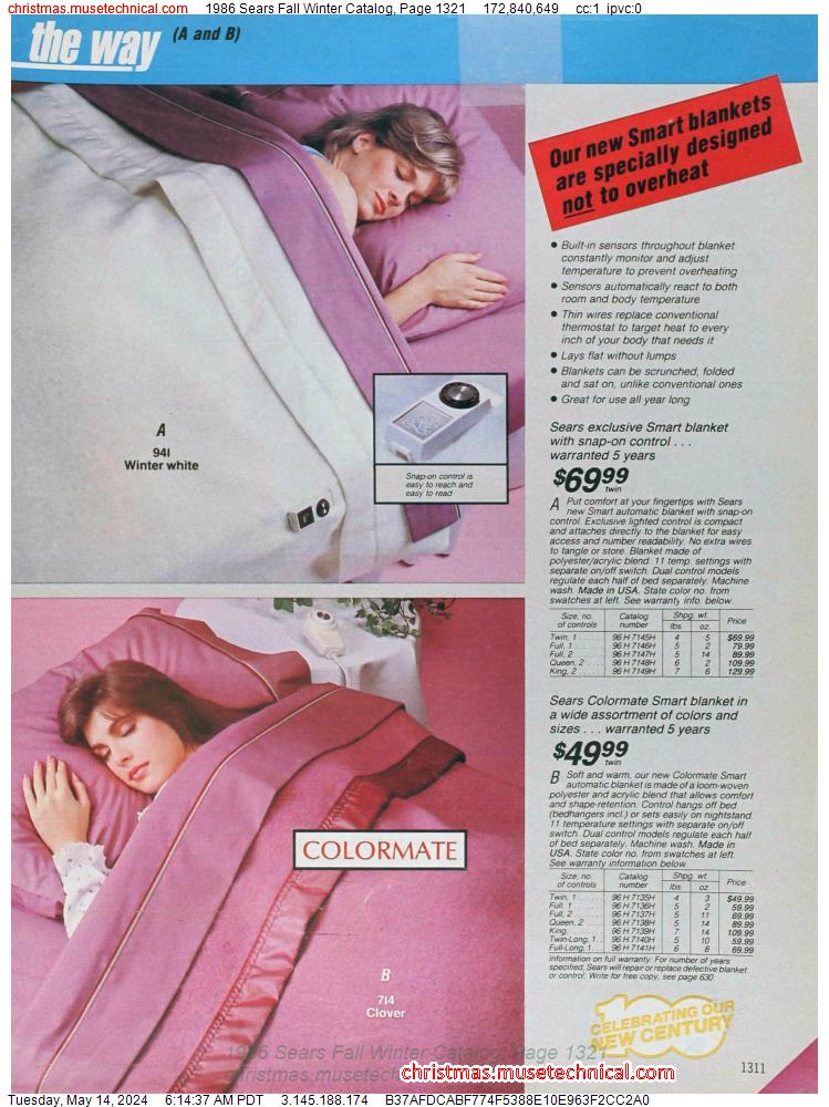 1986 Sears Fall Winter Catalog, Page 1321