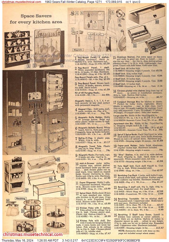 1963 Sears Fall Winter Catalog, Page 1271