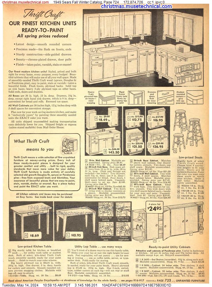 1949 Sears Fall Winter Catalog, Page 724