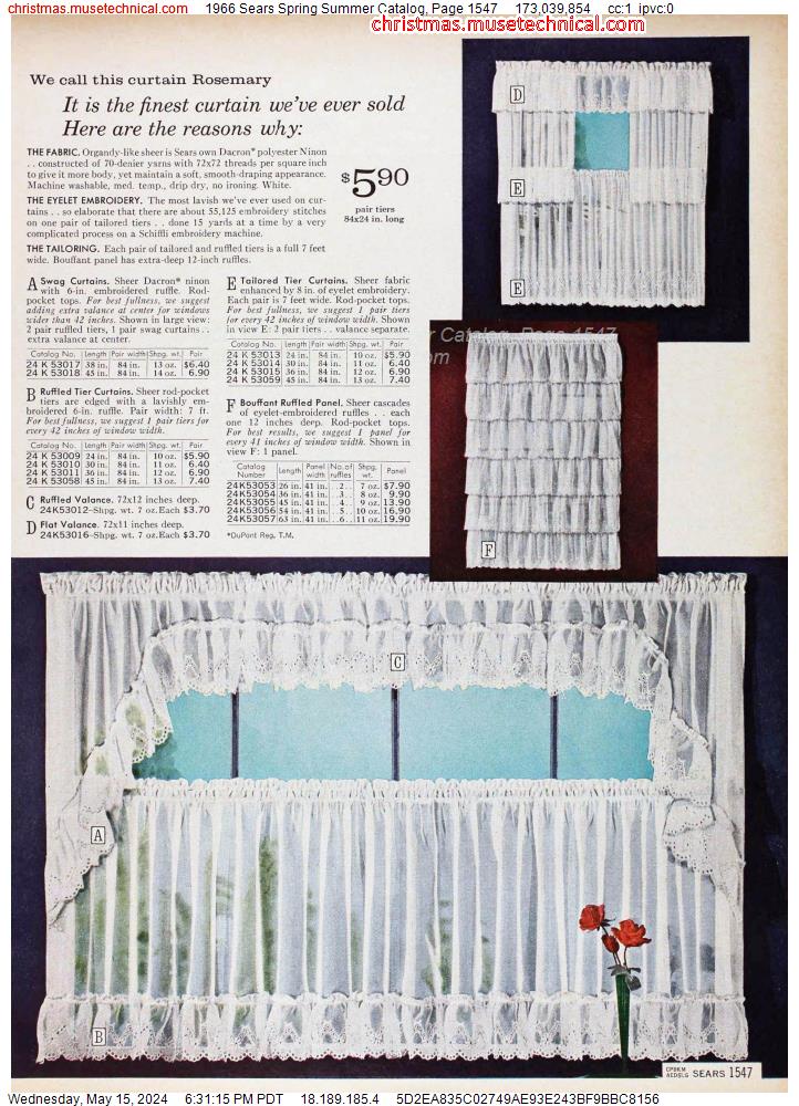 1966 Sears Spring Summer Catalog, Page 1547