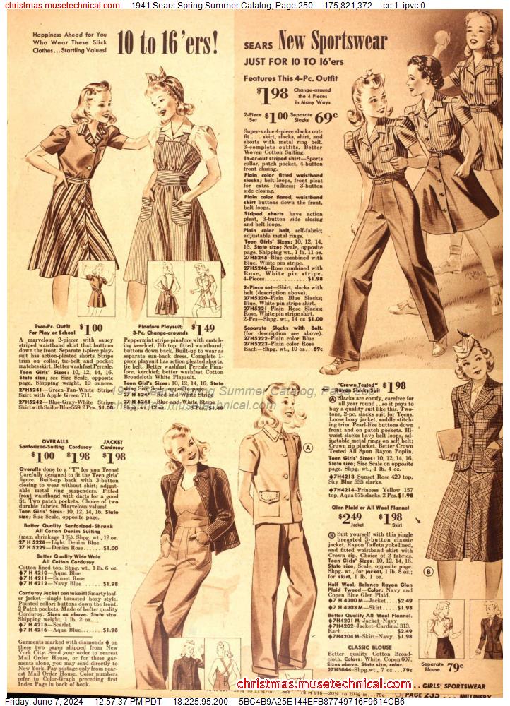 1941 Sears Spring Summer Catalog, Page 250