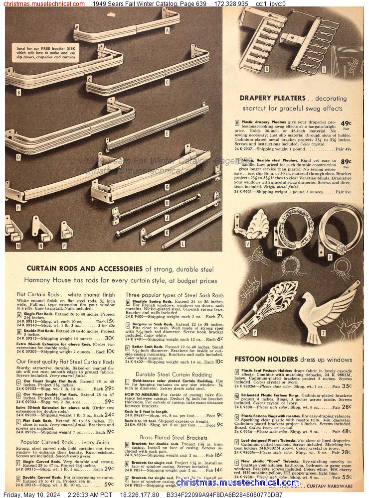 1949 Sears Fall Winter Catalog, Page 639