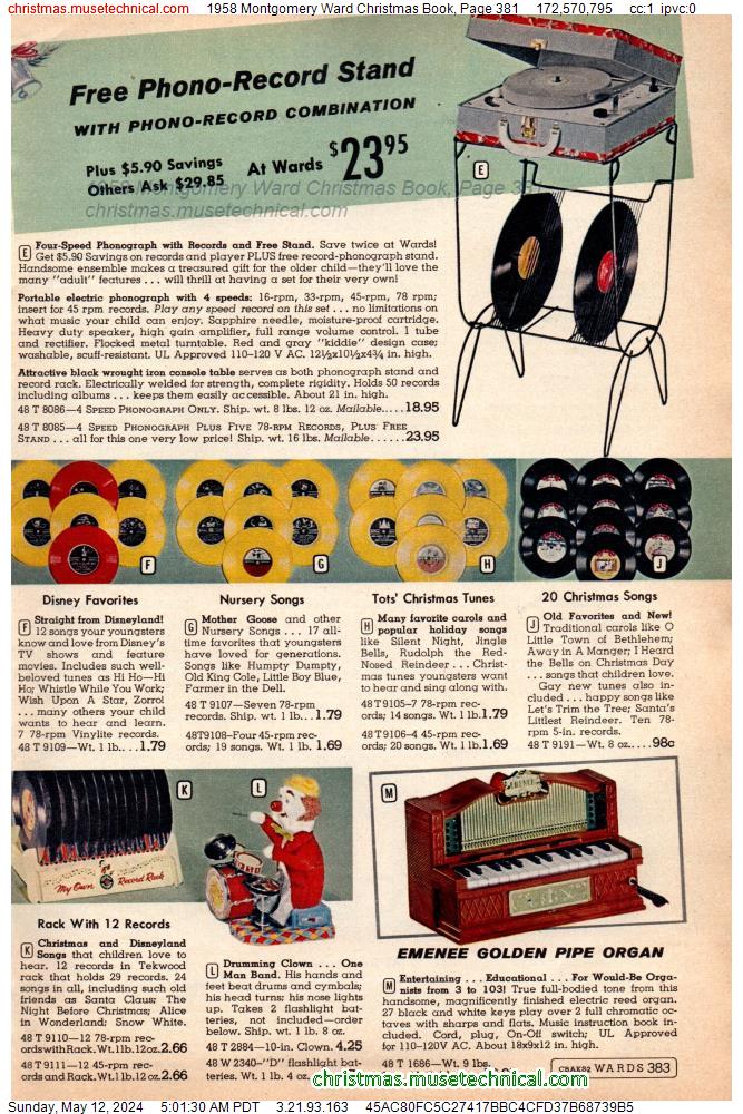 1958 Montgomery Ward Christmas Book, Page 381