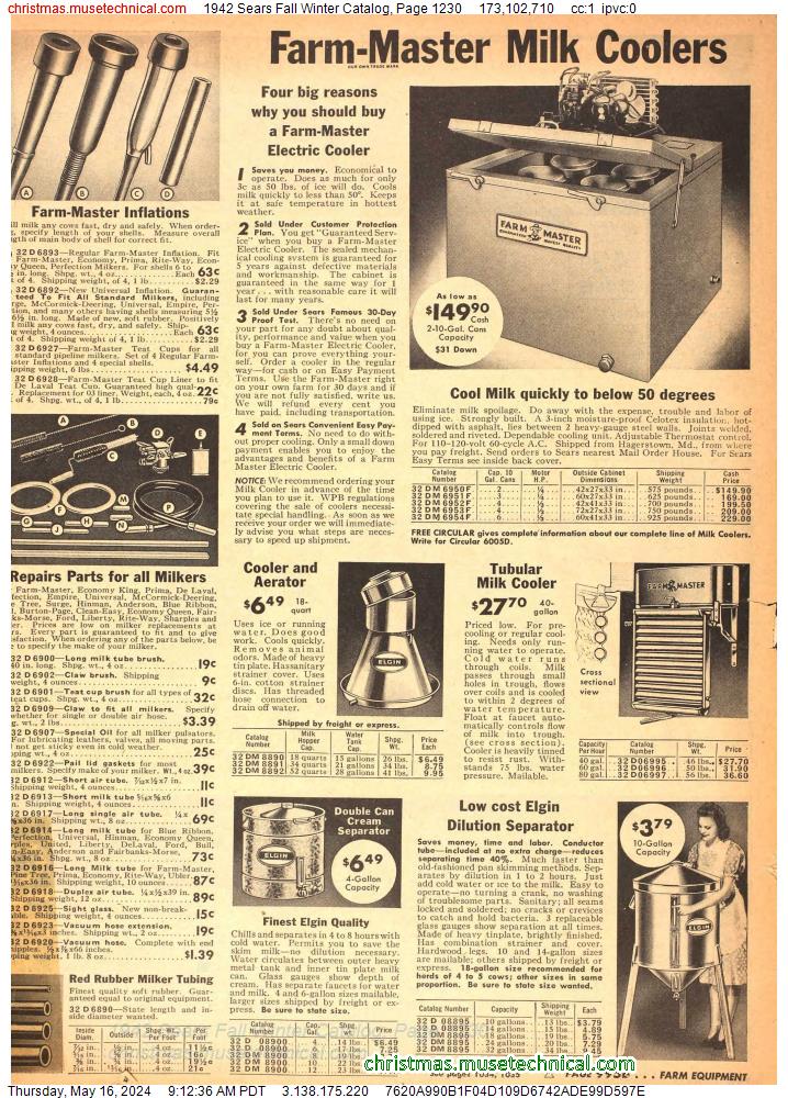 1942 Sears Fall Winter Catalog, Page 1230